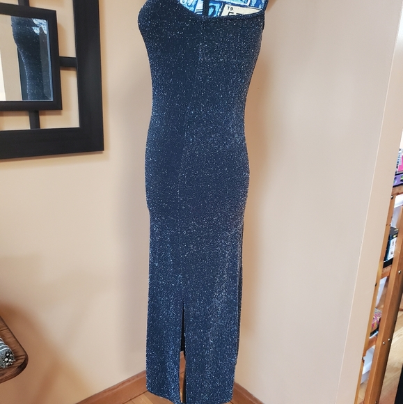 BLACK SHIMMERY Y2K EVENING DRESS! - Picture 7 of 15